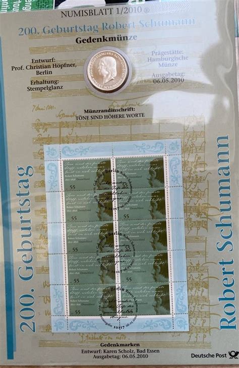 12 Timed Auktion Numisbrief 200 Geburtstag Robert Schumann 2010 10