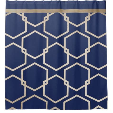 Navy Blue And Gold Rings Shower Curtain Zazzle