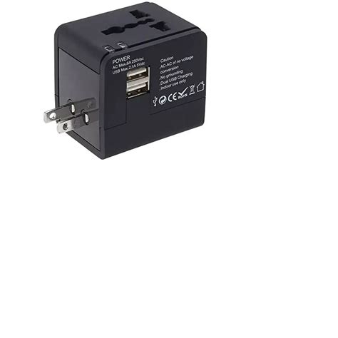 Универсален адаптер за щепсел, 2 кабела за зареждане, 2 x USB, Eu/Uk/Au ...