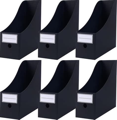 Guokoff 6 Pack Magazine File Holder Cardboard Magazine Holder With Labels Magazine