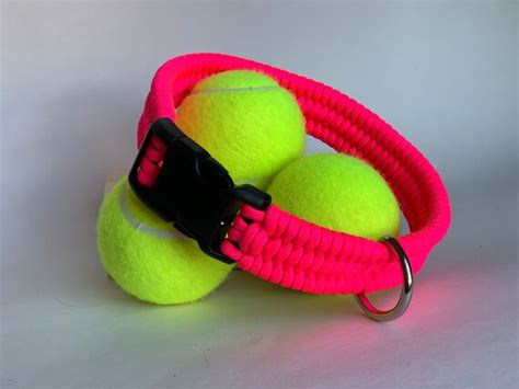 Paracord Trilobite Neon Pink Dog Collar Xl Dog Collar Large Etsy