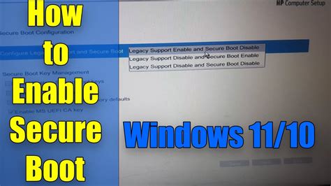 How To Enable Secure Boot Windows 10 11 How To Enable Secure Boot Hp Laptop Secure Boot