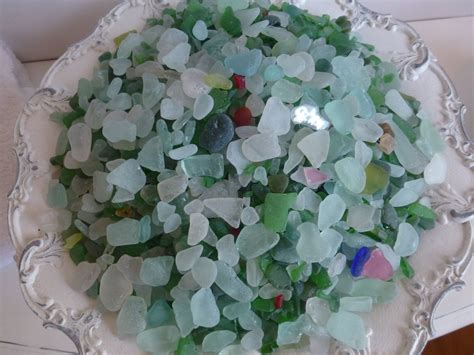 Gorgeous Decorative Container Of Sea Glass Beach Combing Sea Glass