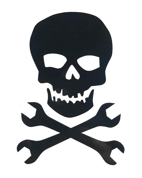 Custom Vinyl Pirate Skull Crossed Wrenches Decal Skull Bumper Etsy