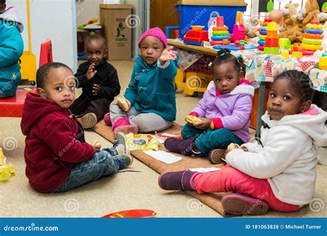 Young African Kids At Small Creche Daycare Preschool Editorial Stock