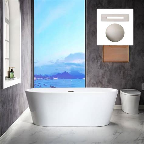 WOODBRIDGE Sharyn 67 In Acrylic FlatBottom Double Ended Bathtub With