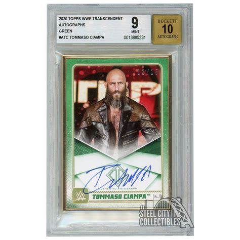 Tommaso Ciampa Topps Transcendent Wwe Green Autograph Card Bgs