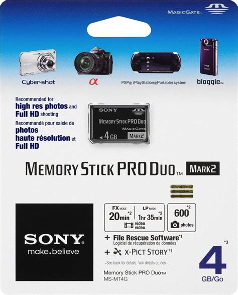 Sony Memory Stick Pro Duo Gb Magicgate