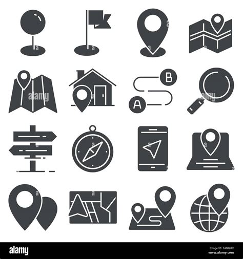 Map Icons Stock Vector Images Alamy