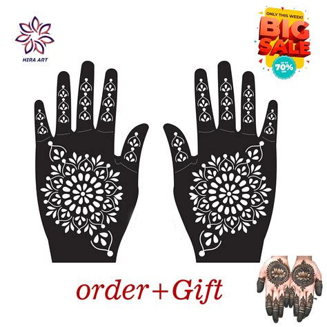 New Mehndi Design Henna Stencil Mehndi Sticker For Girls Hand