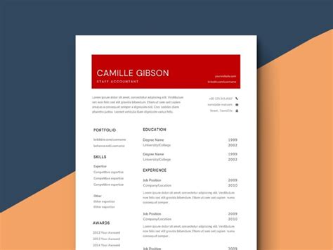 Free Vertical Resume Template For Professional Impression