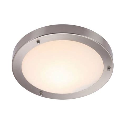 Modern Brushed Chrome Bathroom Ceiling Light Ip44 Rated Class 2