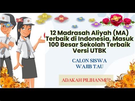 12 Madrasah Aliyah MA Terbaik Di Indonesia Masuk 100 Besar Sekolah