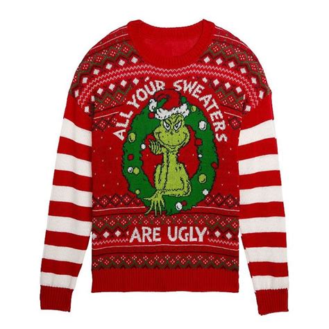 Womens Dr Seuss Grinch All Your Sweaters Are Ugly Ugly Christmas