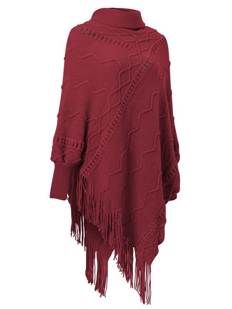 Lelinta Womens Knit Tassel Poncho Cardigan Fringed Pullover Cozy