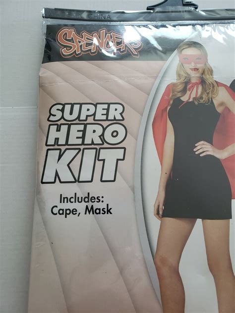 Cape And Mask Red Super Hero Adult Kit Spencers Halloween Costume One