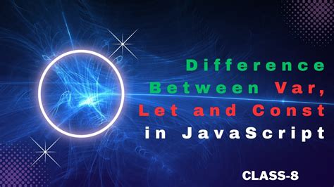 Difference Between Var Let And Const In Javascript Youtube