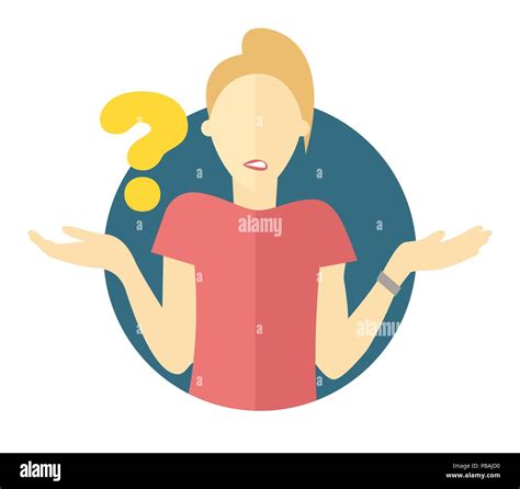 Vector Femme Blonde Avec Un Point Dinterrogation Fille De Doutes Je