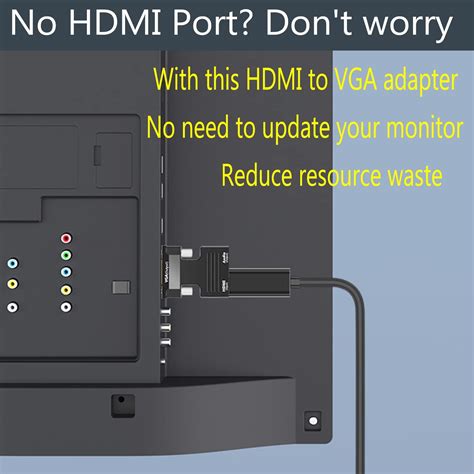 Adaptor Convertor Vga Tata La Hdmi Mama Cu Audio Jenuos P Hz