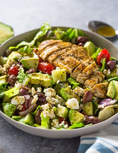 Greek Avocado Grilled Chicken Salad With Greek Dressing Gimme Delicious