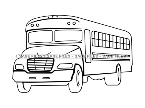 School Bus Outline 2 SVG, School Bus SVG, School Bus Clipart, School ...