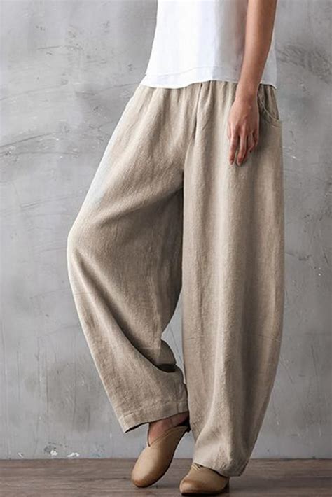 Striped Linen Pants Cotton Linen Pants Linen Trousers Wide Leg Linen