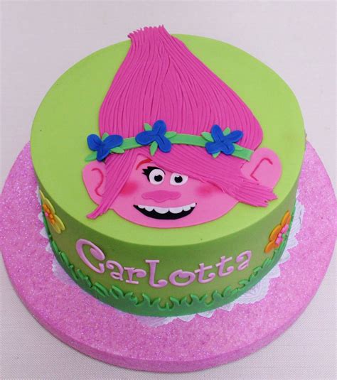 Troll Poppy Cake Violeta Glace Pastel De Trolls Fiesta De Cumpleaños Trolls Torta Para Fiesta