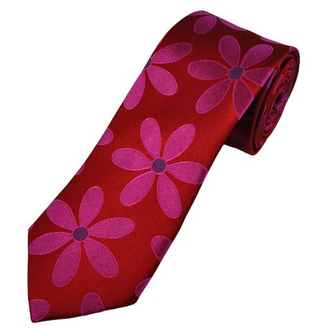 Tresanti Celeste Blood Red Cerise Pink Purple Flower Pattern Men S