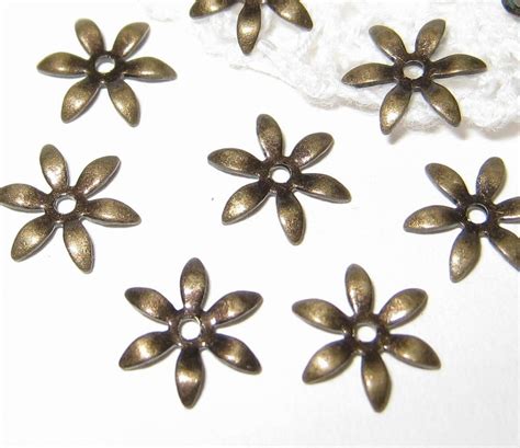 50 Pcs 8mm Vintage Brass Flower Bead Caps Findings Cap 042 Etsy