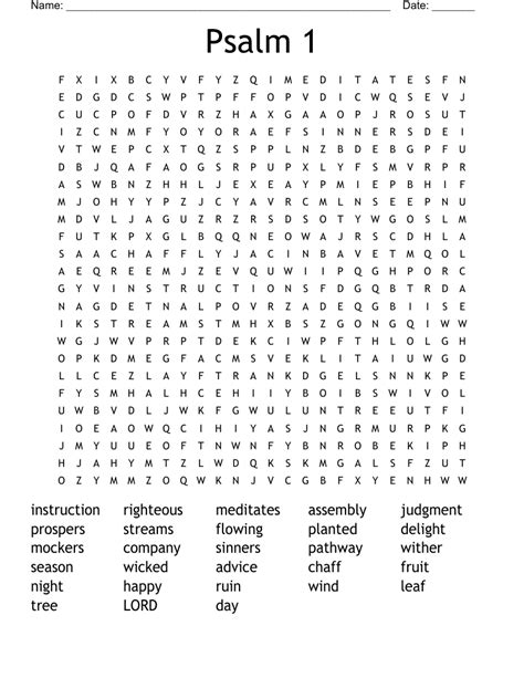 Psalms 1 Word Search Wordmint