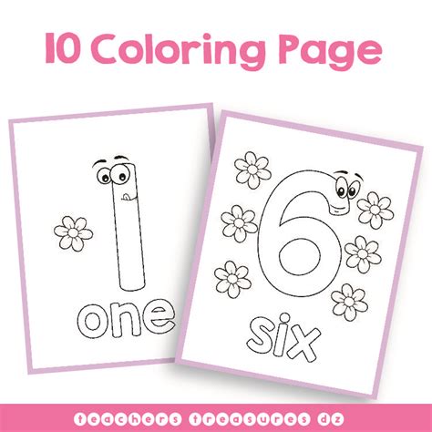 Mash Infants 1 10 Numbers Printable Coloring Page Edit This Product