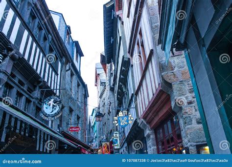 Mont Saint Michel Inside The Walls Normandy France Editorial Stock