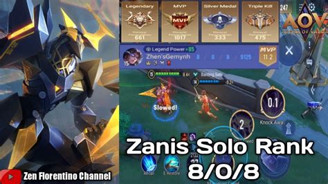 AOV Gameplay Zanis Solo Rank Gameplay With Best Build Damage Arena