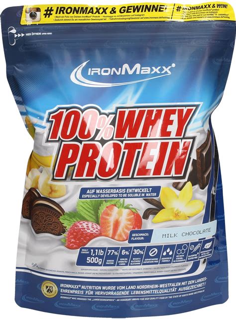 100 Whey Protein Bag 500g Bag Ironmaxx Vitalabo Online Shop Europe