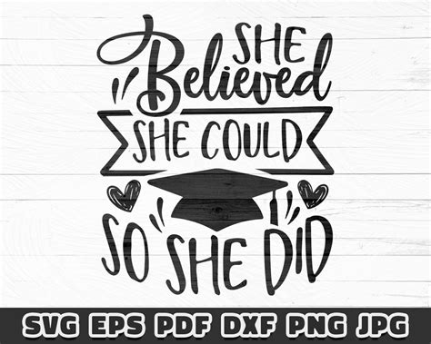 She Believed She Could So He Did Svg Motivational Svg Cameo Etsy Uk