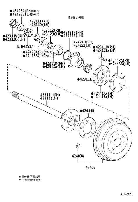 90369 48001 Bearing For Rear Axle Shaft Rh Toyota YoshiParts