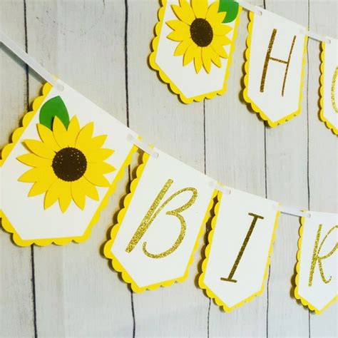 Sunflower Birthday Banner Sunflower Party Decor Sunflower | Etsy