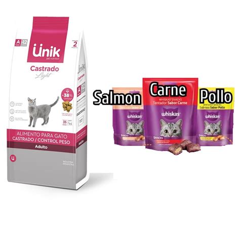 Unik Gato Castrado Control De Peso Kg Snack Whiskas De Regalo