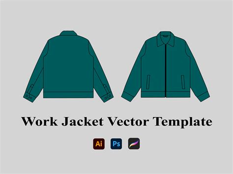 unisex work jacket vector pattern design template etsy
