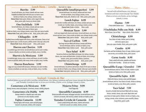 Menu At La Guanajuato Restaurant Cedar Rapids