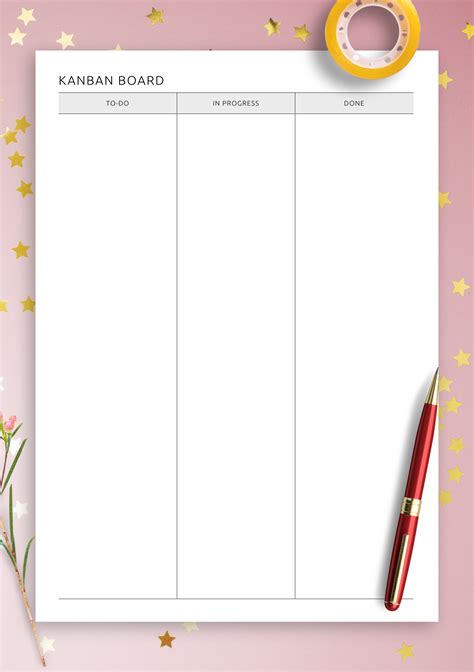 Download Printable Kanban Board Plain PDF