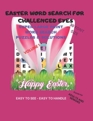 Easter Word Search For Adults Challenged Eyes Extra Large Print Word Search For Adults Word