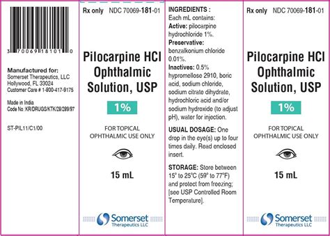 Pilocarpine Eye Drops - FDA prescribing information, side effects and uses