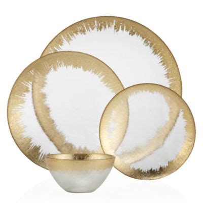 Glass Reef Charger Plate Pack Clear W Gold Rim Artofit