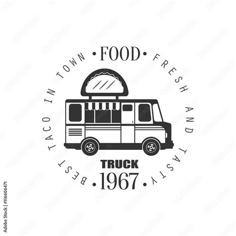 Taco Food Truck Label Design Stock Vector Adobe Stock