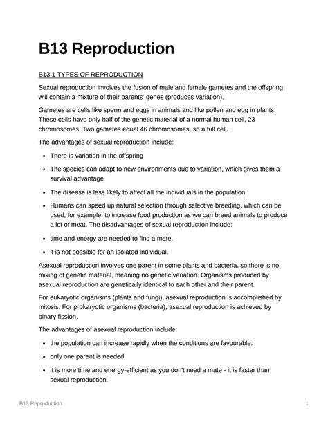 Solution Gcse Biology Reproduction Mindmap Studypool