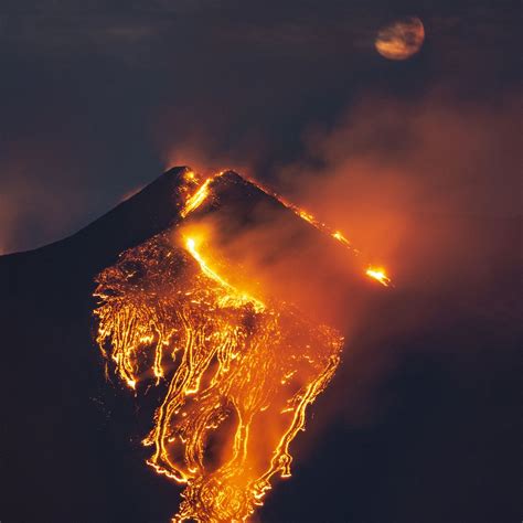 Mount Etna In Eruption After