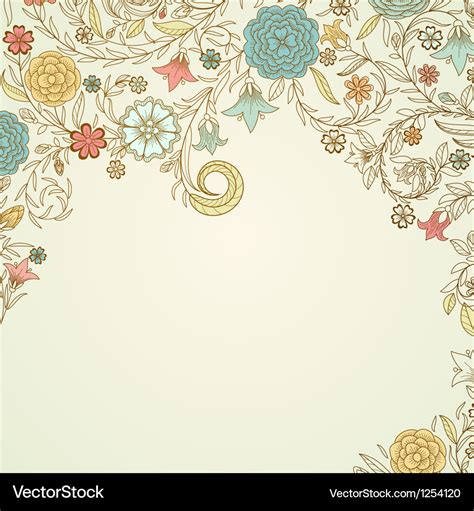 Vintage background with doodle flowers Royalty Free Vector