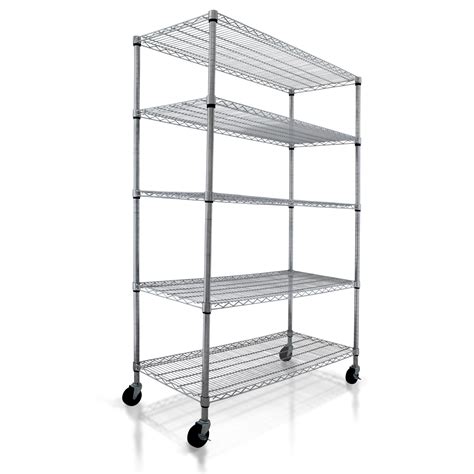 Vevor Stainless Steel Shelving 5 Tier Storage Shelving Unit 709 X 17