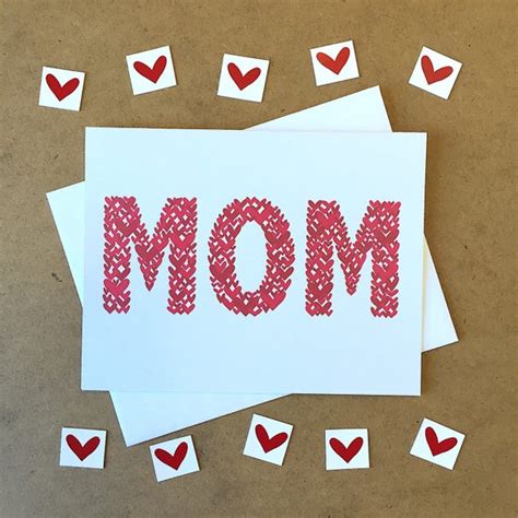 Mothers Day Card Mom Hearts Mom Love Card For Mom Etsy